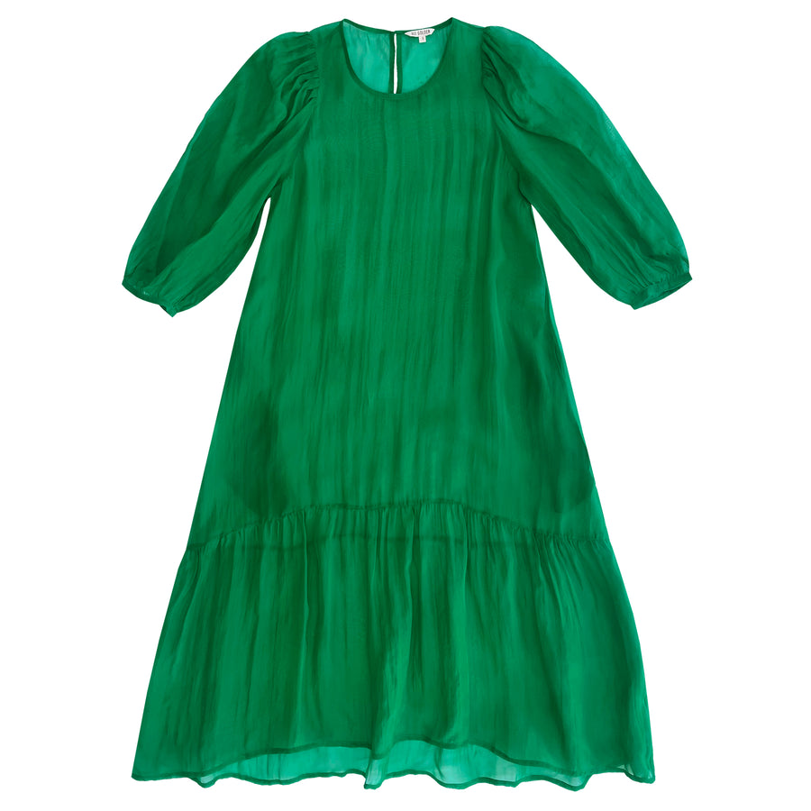 PEASANT DRESS - KELLY GREEN