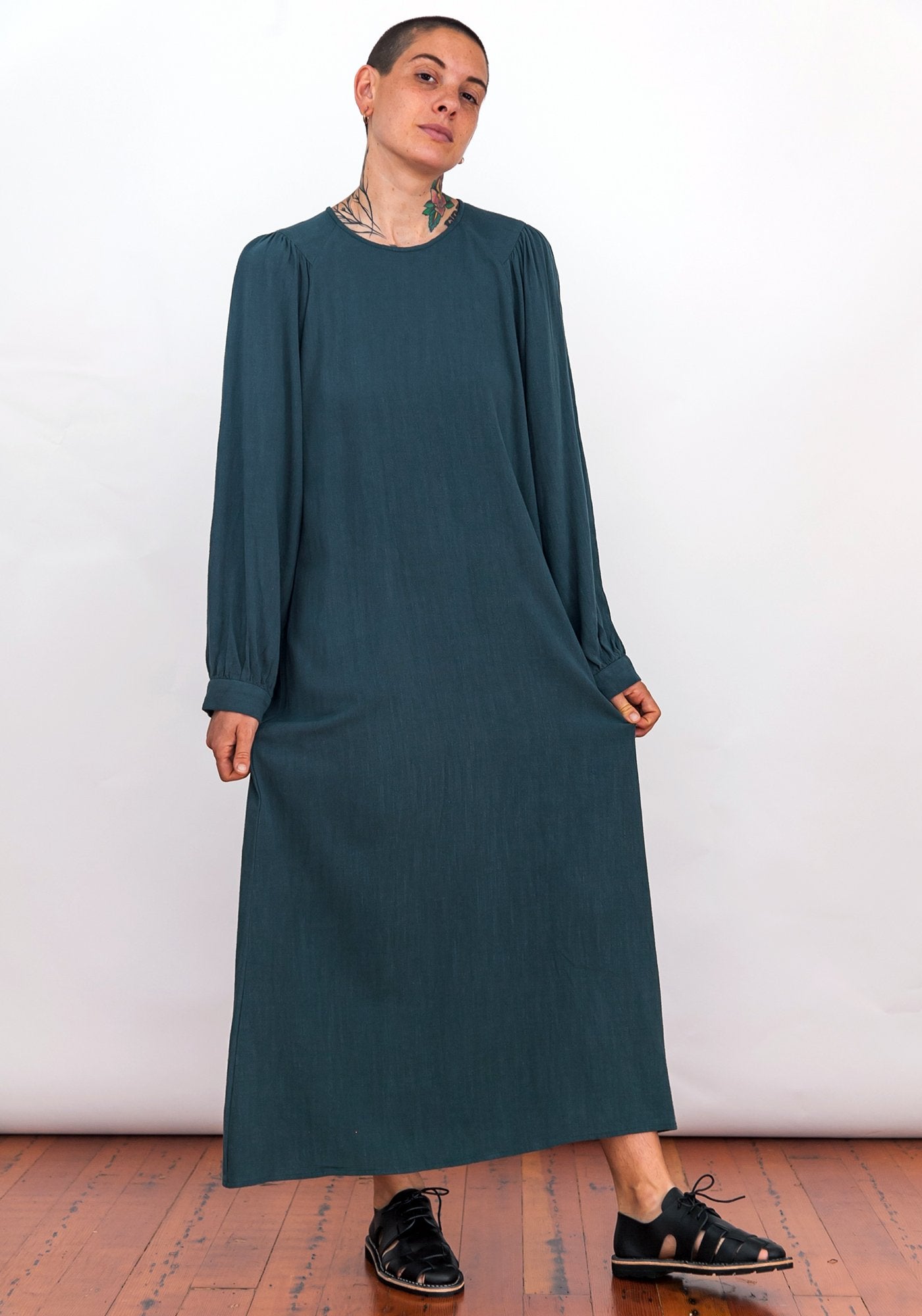 SAMPLE - MAXI PIRATE DRESS - LIGHT GRAY