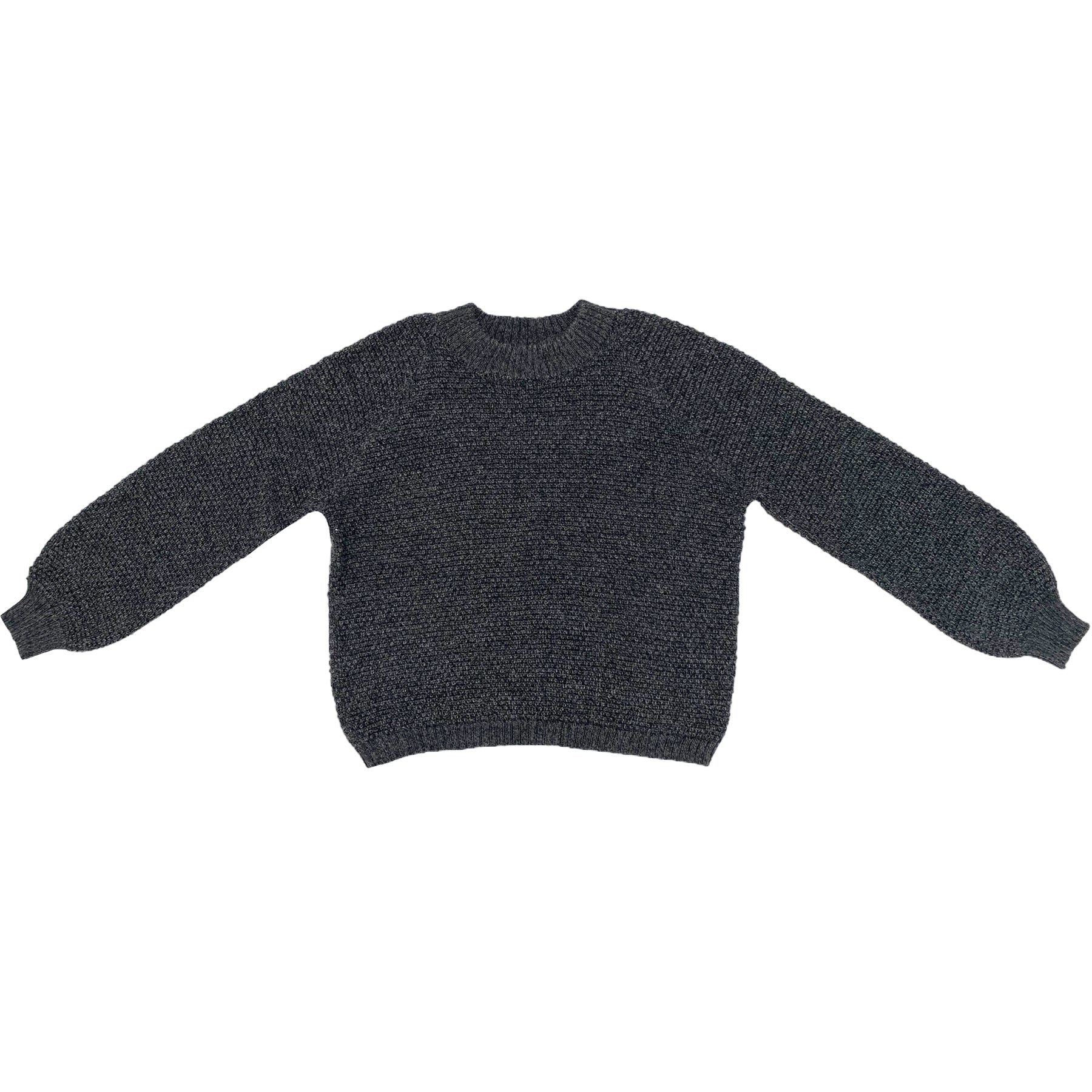 SAMPLE - ALPACA BLEND PULLOVER W/ BELL SLEEVES - CHARCOAL MELANGE