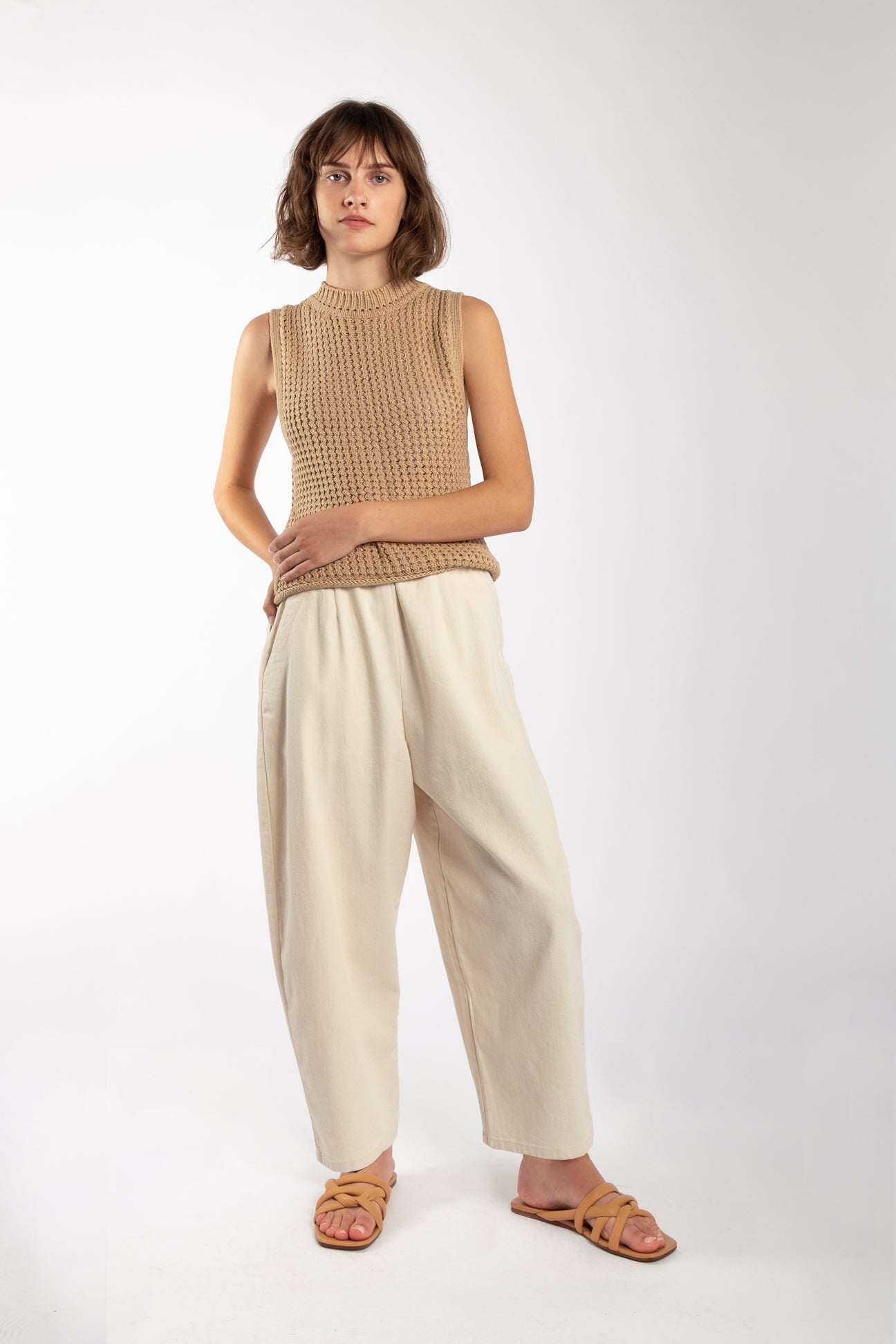 BARREL PANT - CREAM
