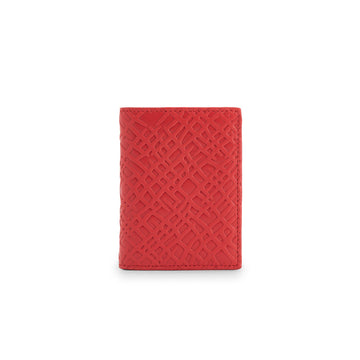 COMME DES GARCONS - CLASSIC FOLD WALLET - EMBOSSED ROOTS - RED