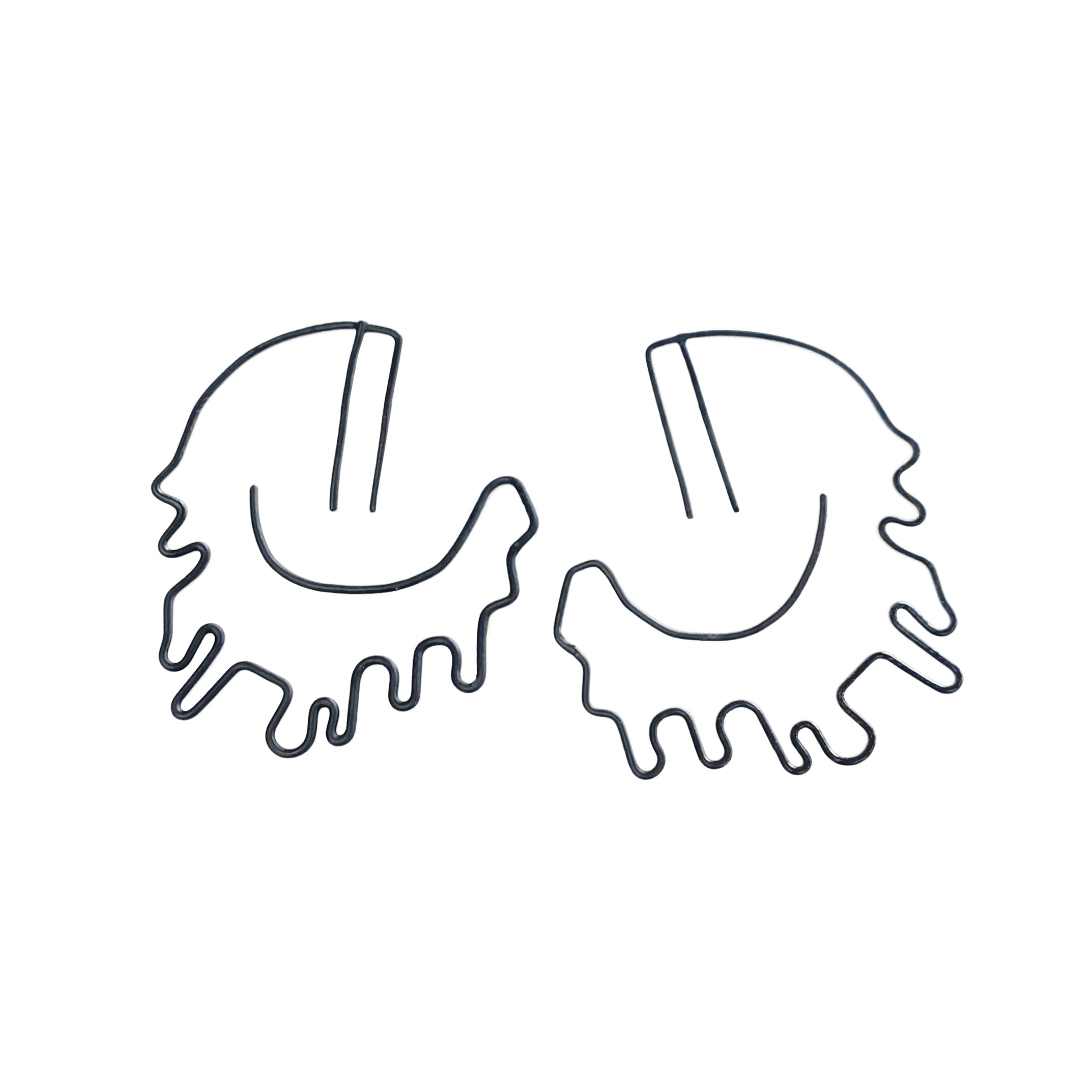ACID MELT SMILE EARRINGS - BLACK