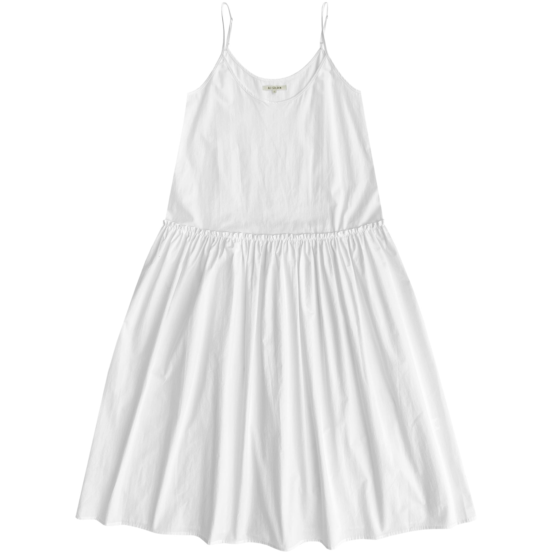 DROP WAIST RUFFLE DRESS - BONE