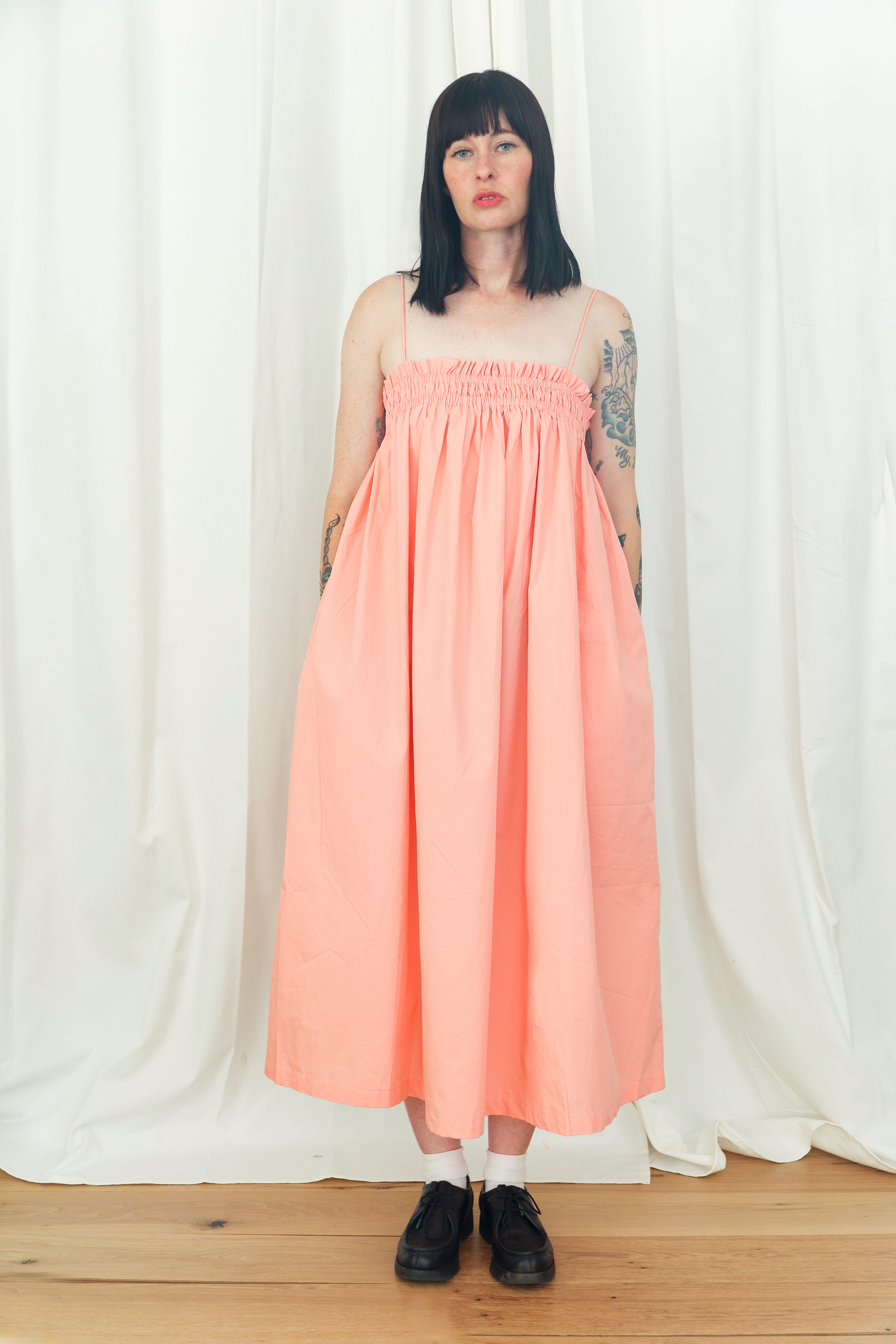 SAMPLE - ELASTIC DRESS - FADED CORAL