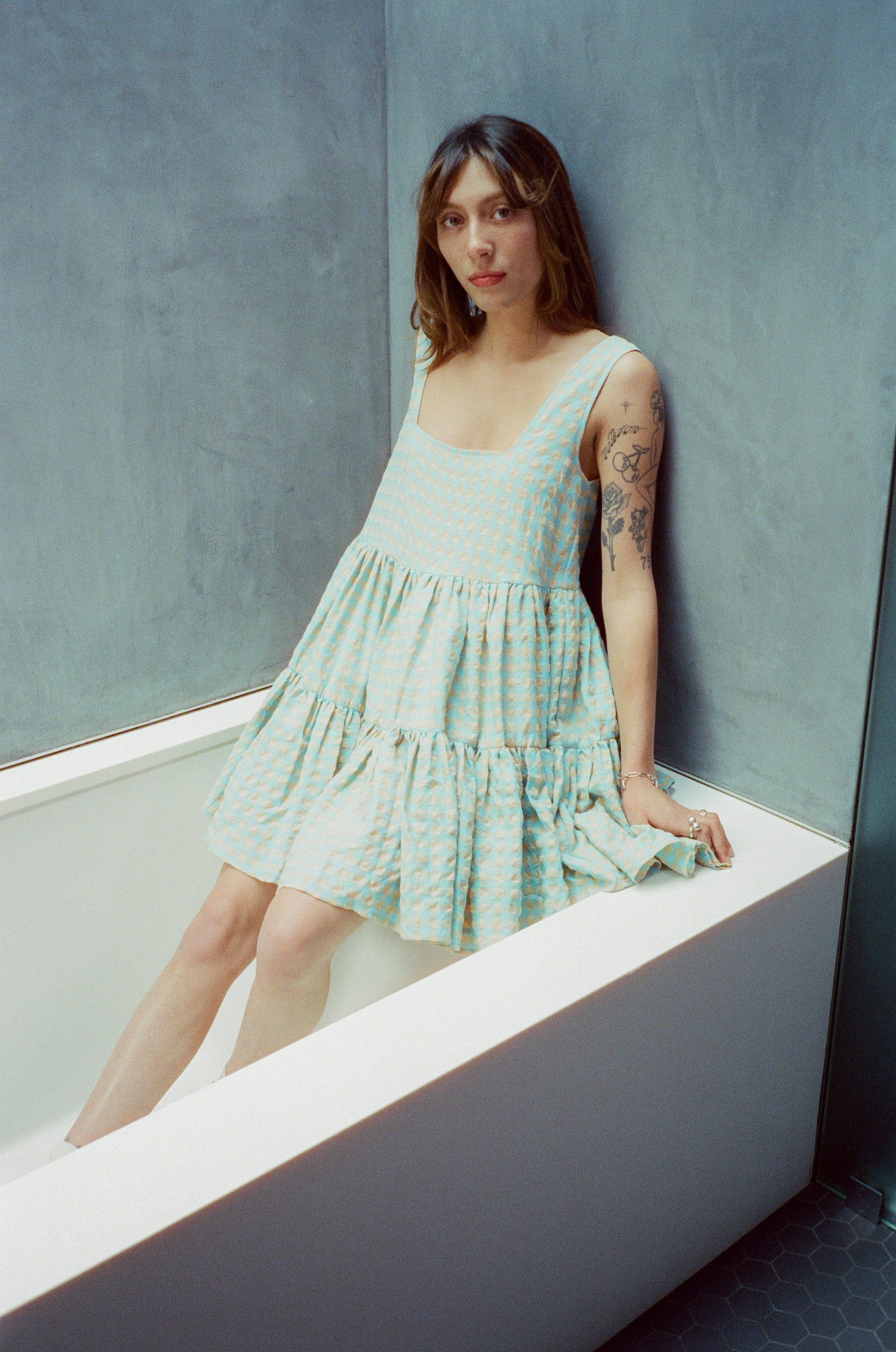 SAMPLE - FULL TANK DRESS - SHERBET GINGHAM