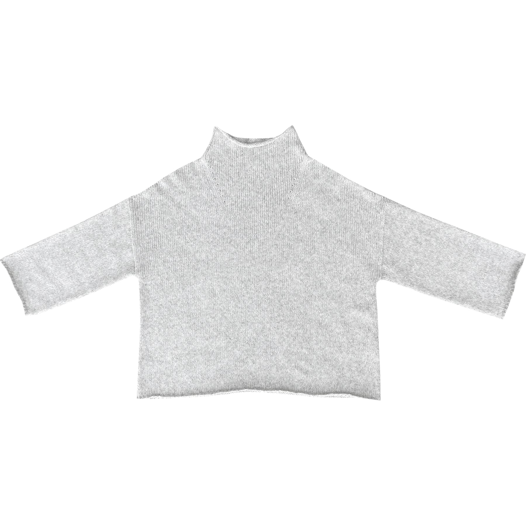 SAMPLE - ORGANIC COTTON/ALPACA MOCK TURTLENECK - CREAM MELANGE