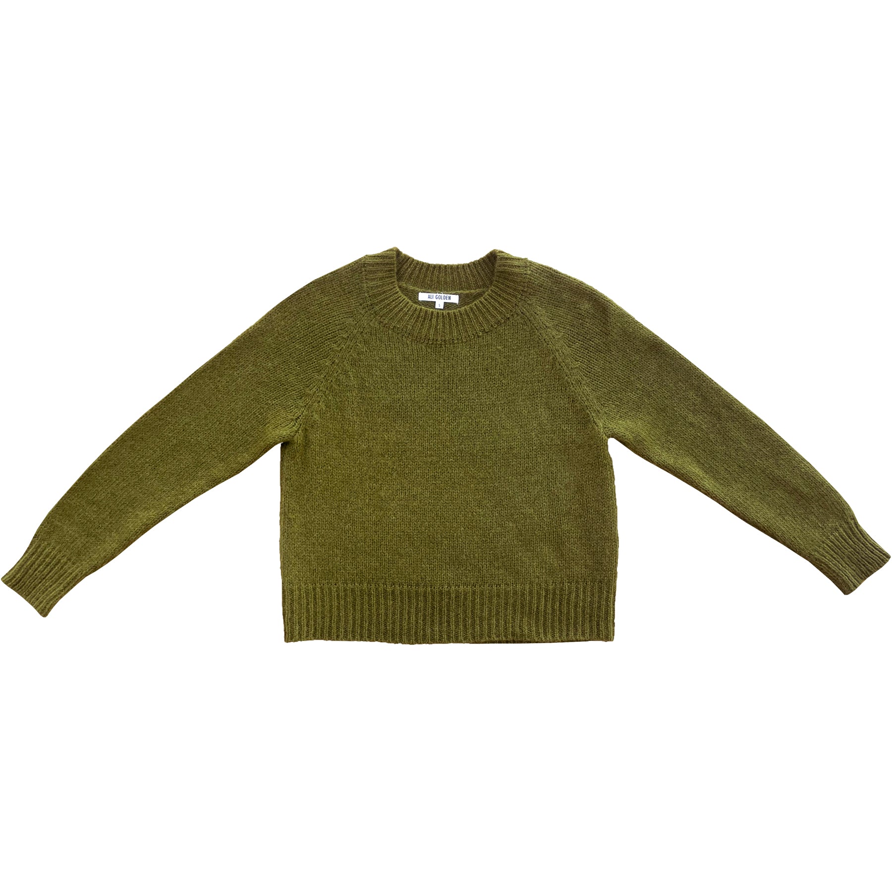 MERINO CREW NECK PULLOVER - OLIVE