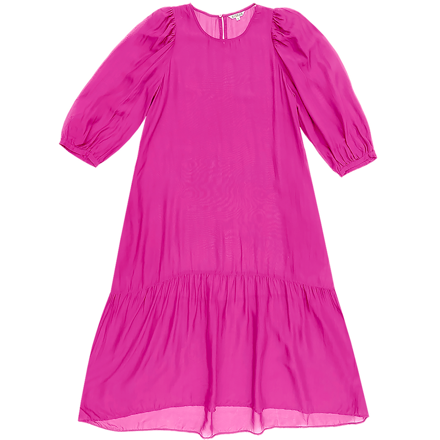 PEASANT DRESS - NEON PINK