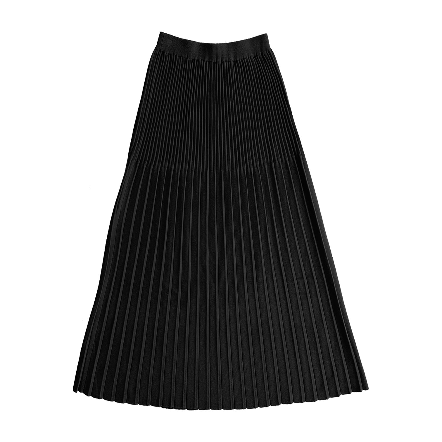 SAMPLE - SPRING PLEATED KNIT SKIRT - BLACK