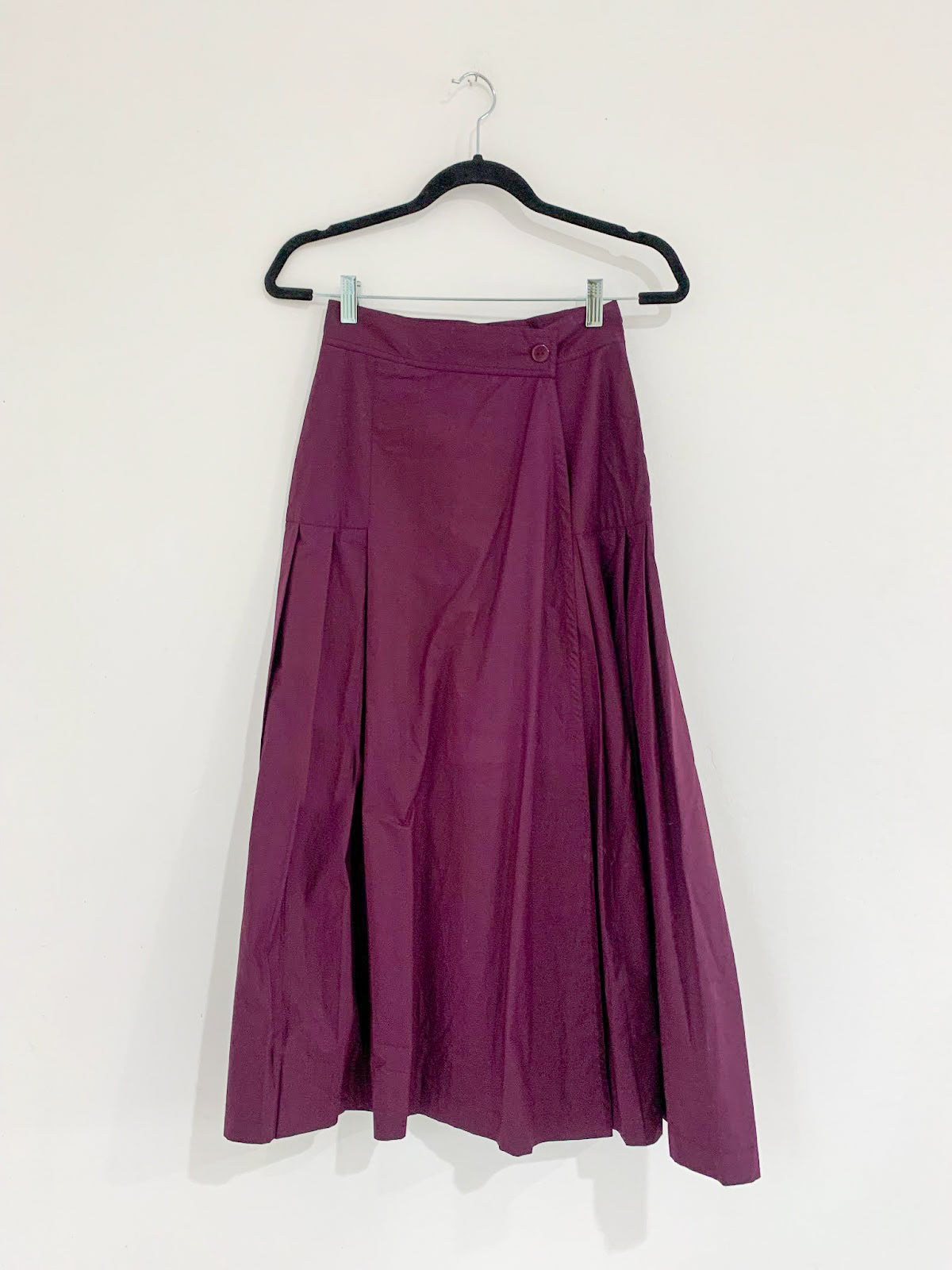 SAMPLE - COTTON PLEATED SKIRT - PLUM