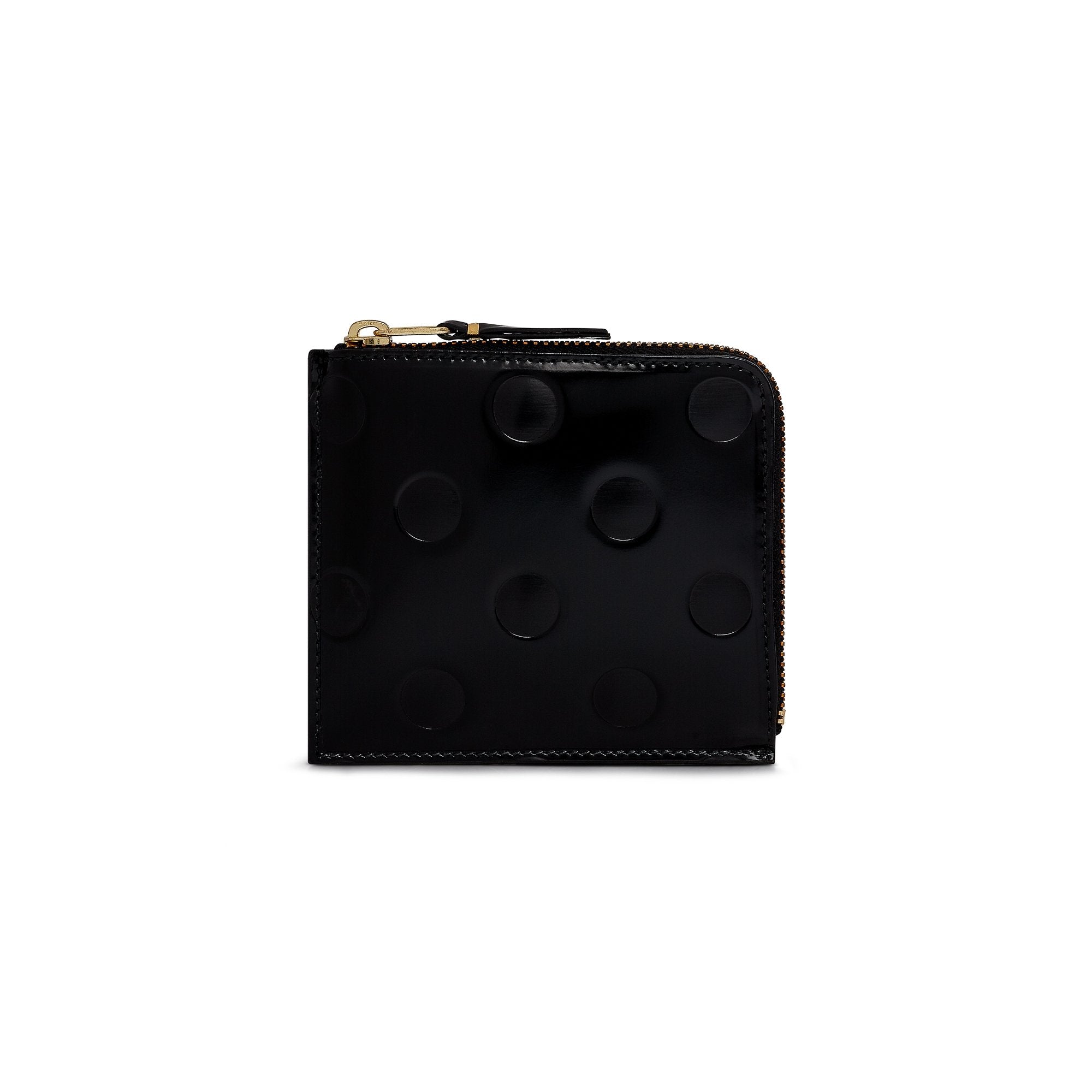 CORNER ZIP WALLET - EMBOSSED DOT - BLACK