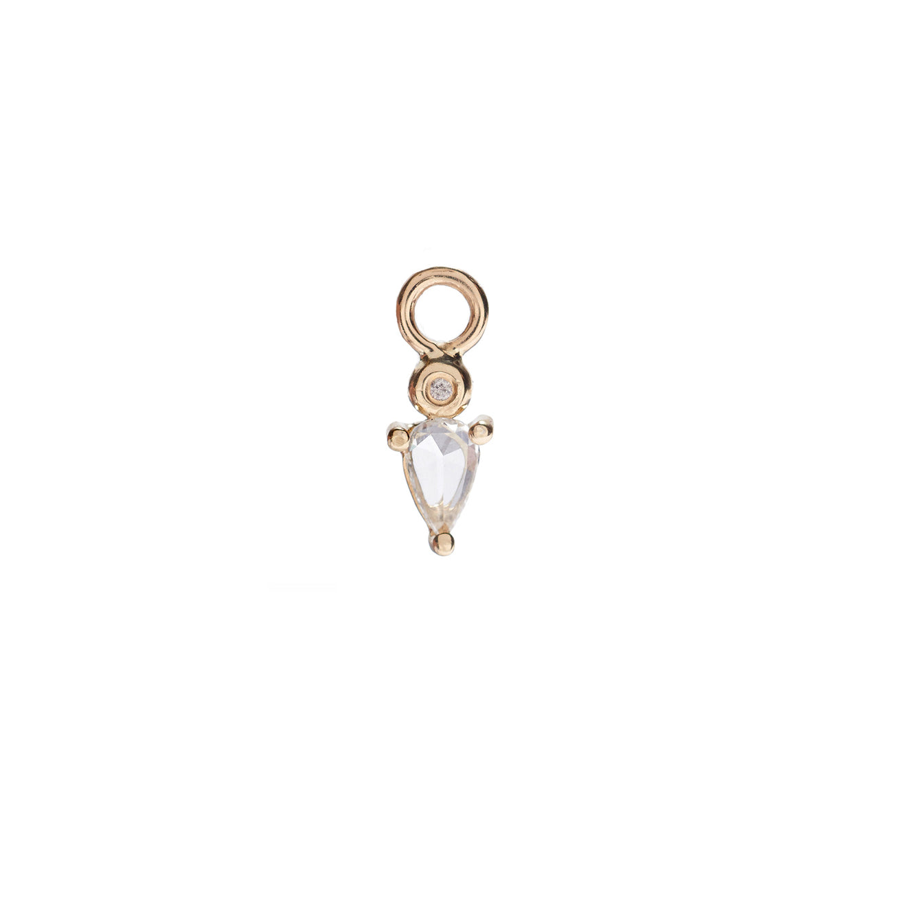 DROPLET CHARM W/ WHITE SAPPHIRE