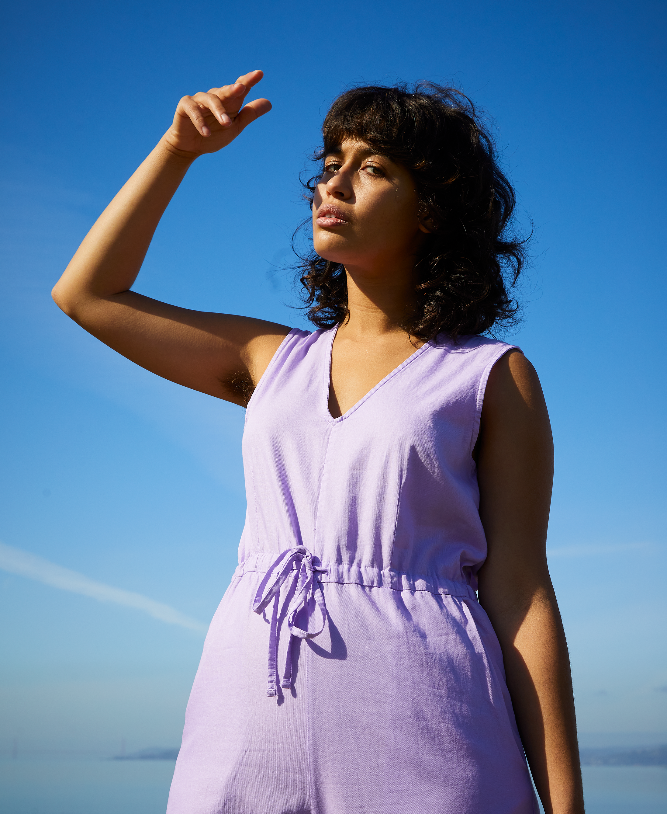 SAMPLE - COTTON SLIT-BACK JUMPER - LILAC