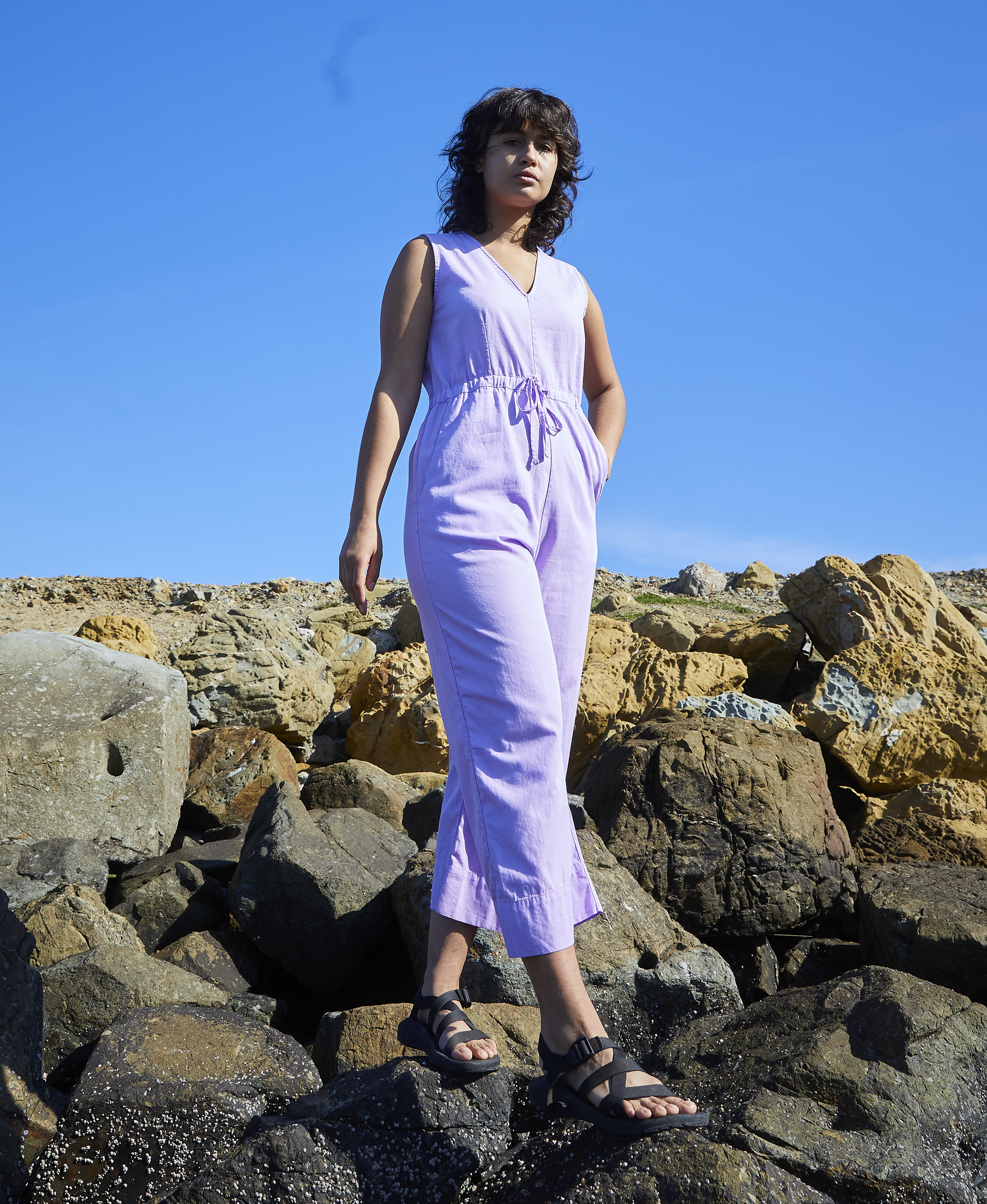 SAMPLE - COTTON SLIT-BACK JUMPER - LILAC