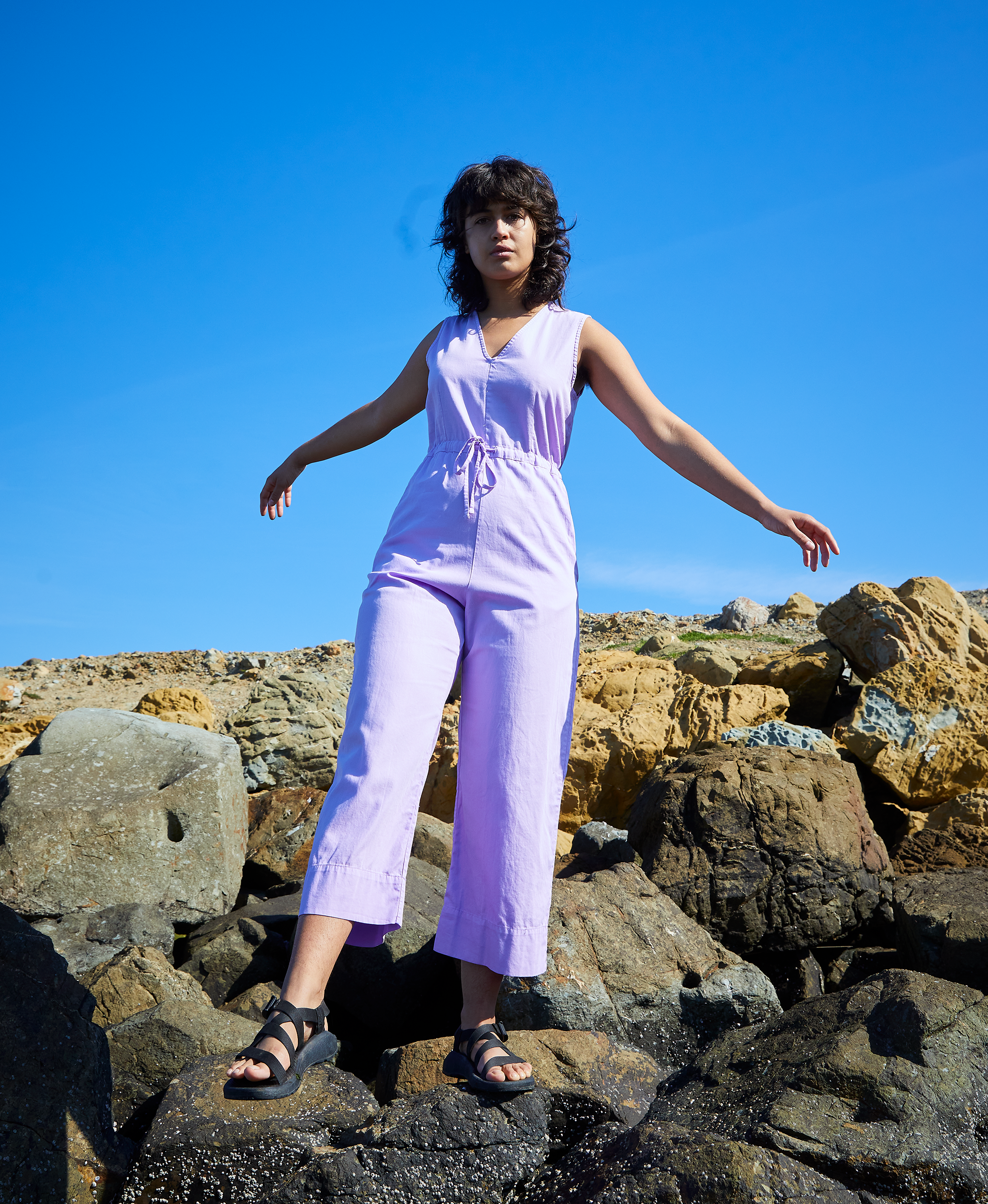 SAMPLE - COTTON SLIT-BACK JUMPER - LILAC