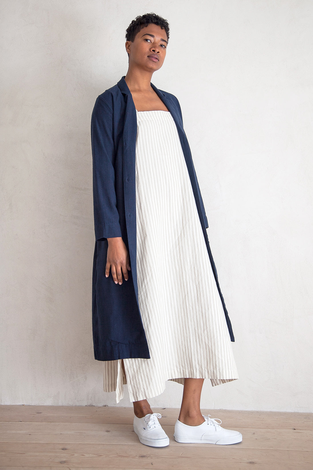 SAMPLE - SQUARE DRESS - NATURAL STRIPE