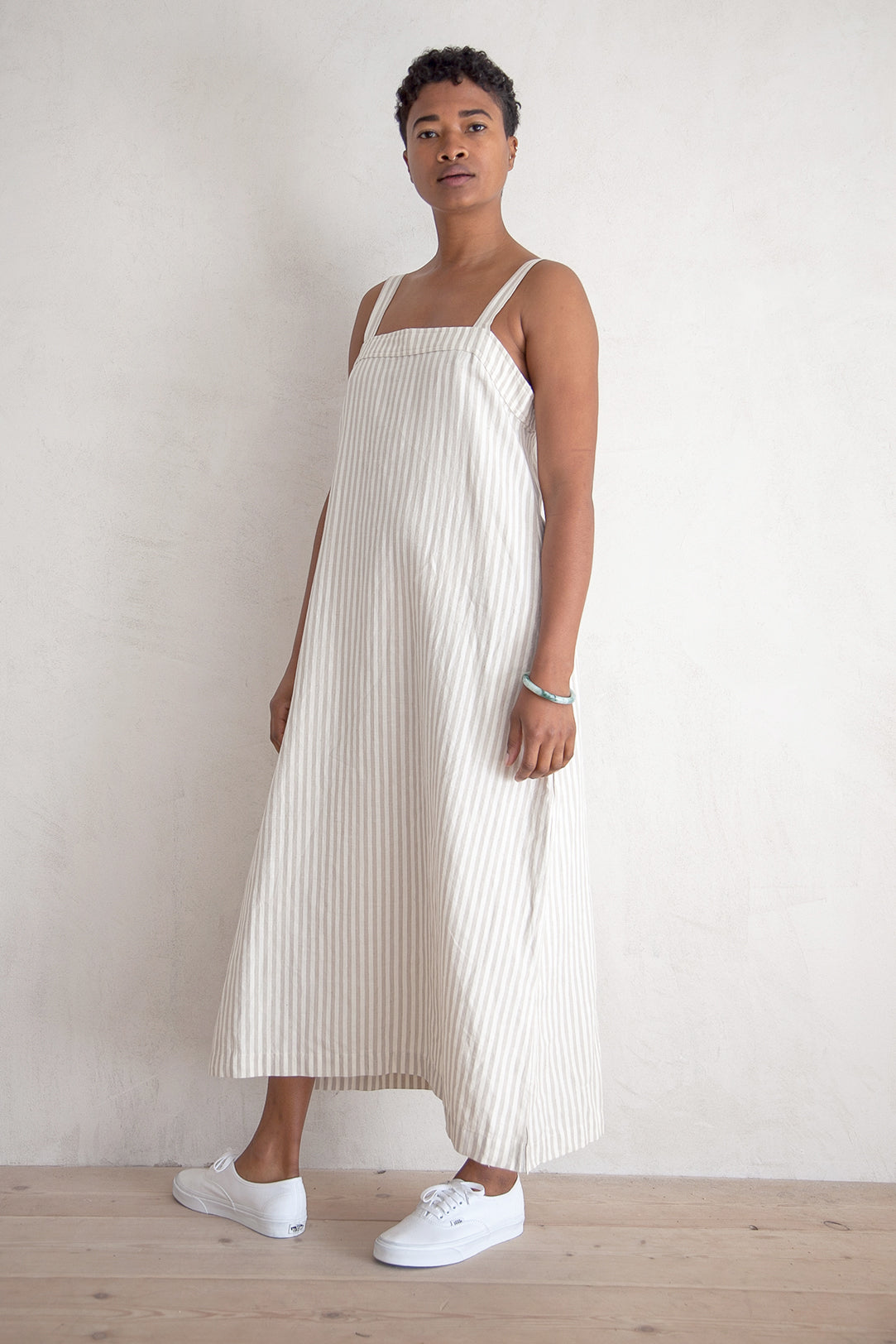 SAMPLE - SQUARE DRESS - NATURAL STRIPE