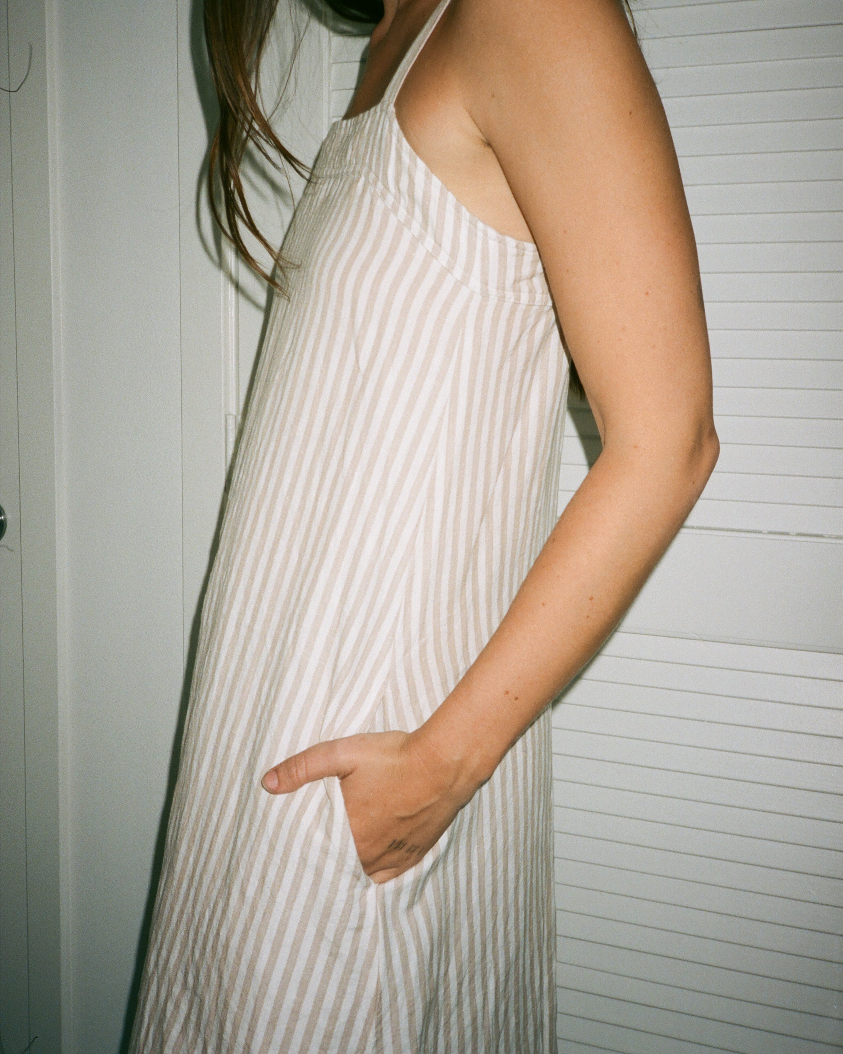 SAMPLE - SQUARE DRESS - NATURAL STRIPE