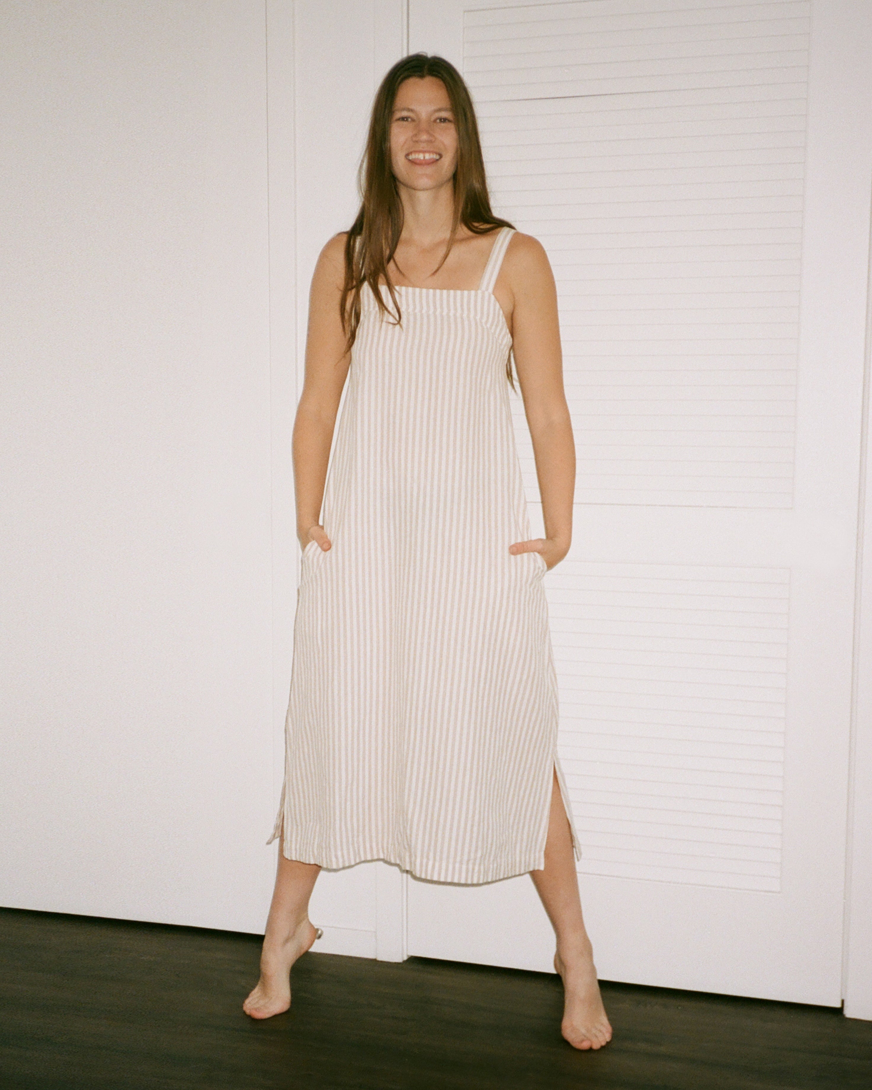 SAMPLE - SQUARE DRESS - NATURAL STRIPE