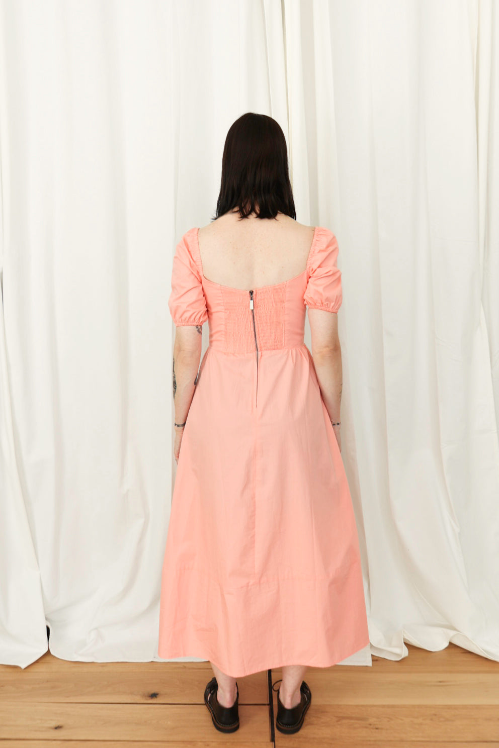 SWEETHEART MIDI DRESS - FADED CORAL