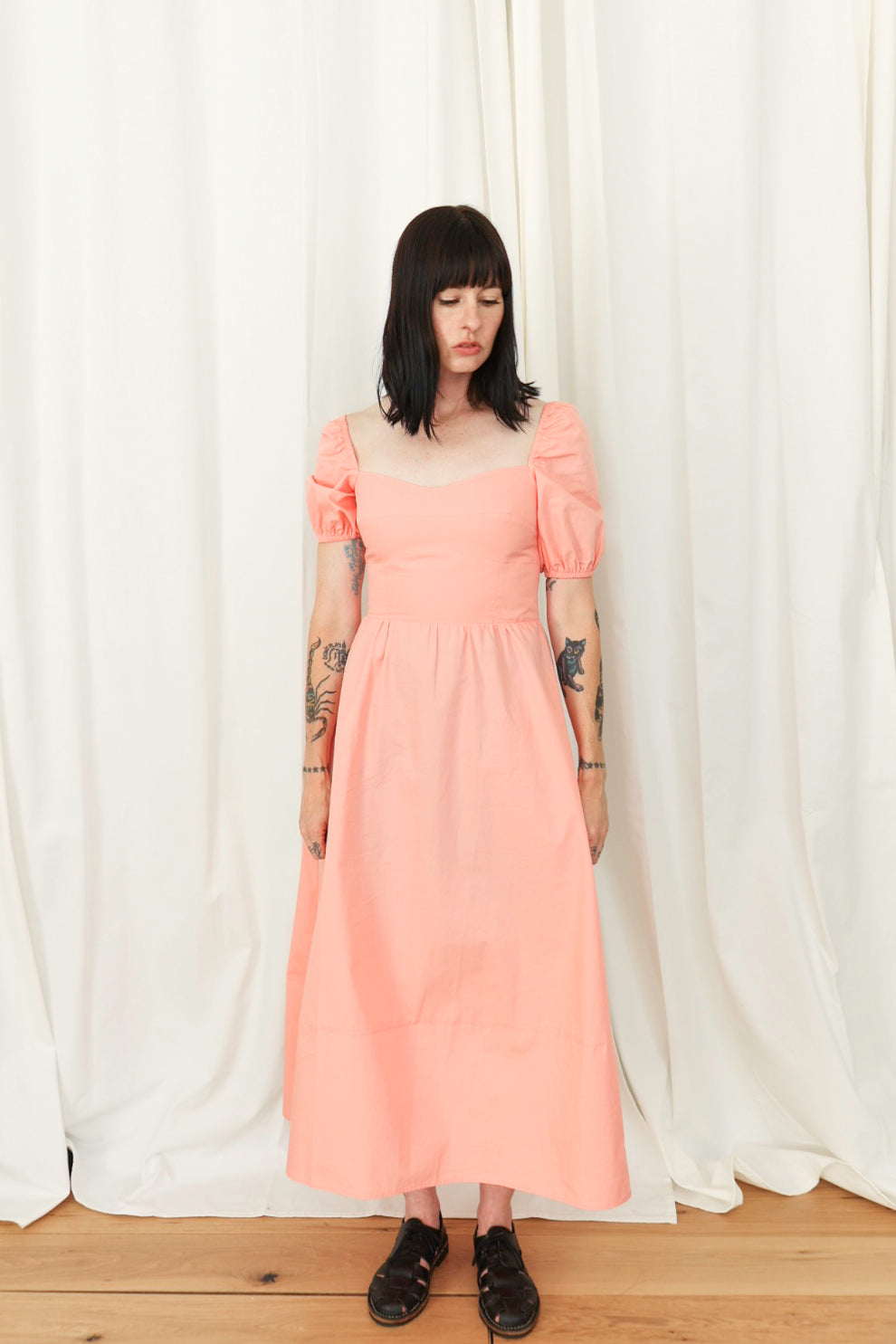 SWEETHEART MIDI DRESS - FADED CORAL