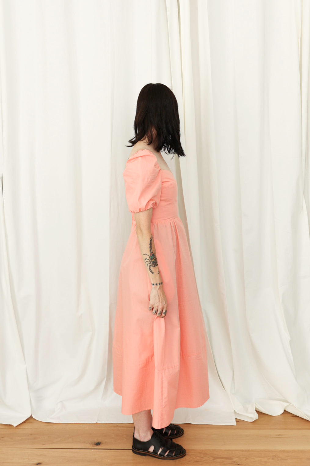 SWEETHEART MIDI DRESS - FADED CORAL