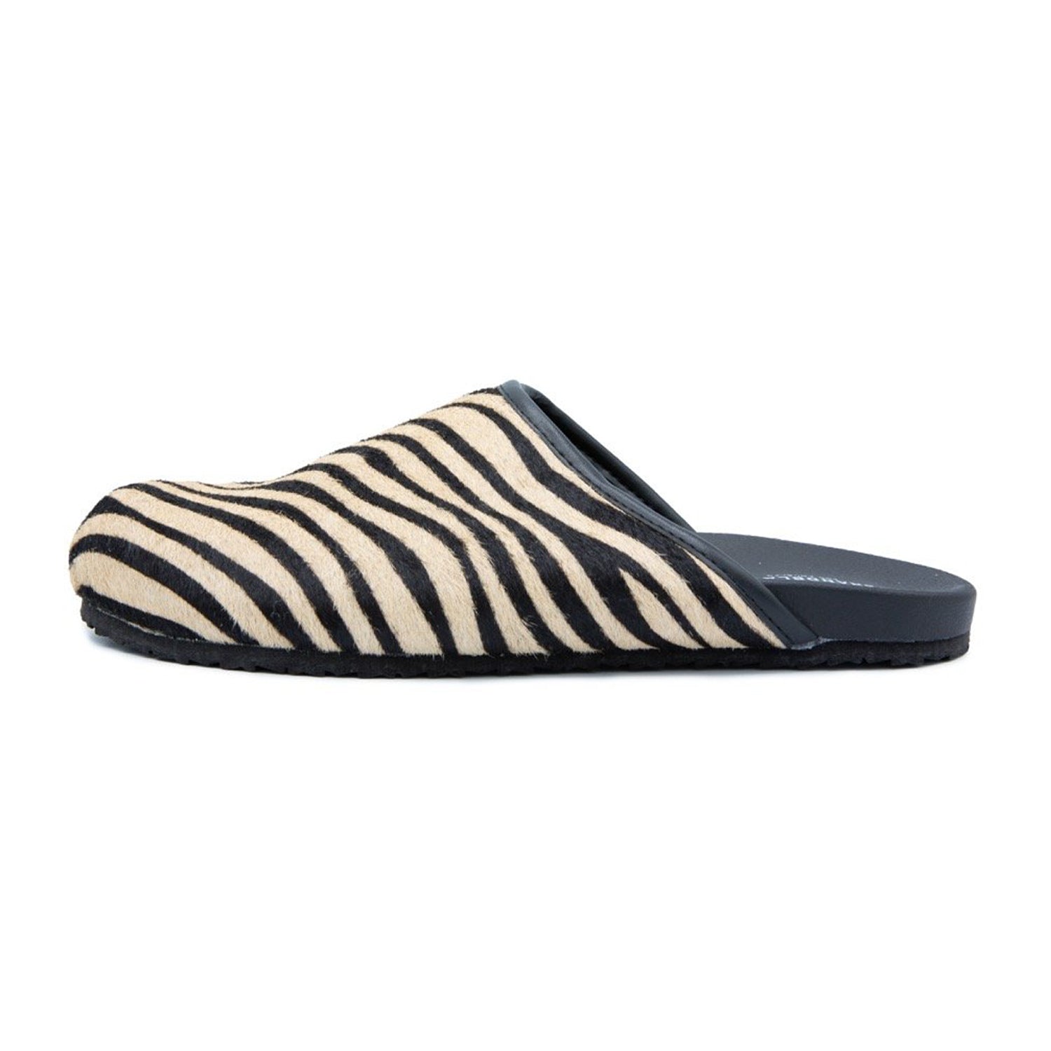 VIDA MULE - BLACK FAUX ZEBRA